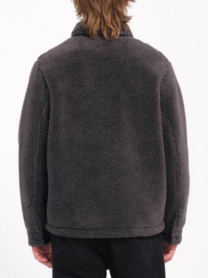 Edwart II Sherpa-Jacke mit Reißverschluss – ASPHALTSCHWARZ