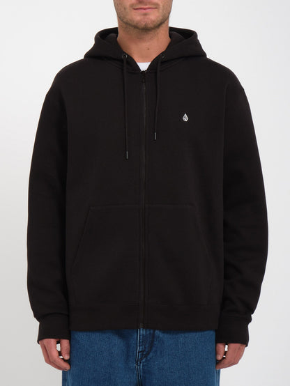 Sweat à capuche zippé Single Stone - BLACK