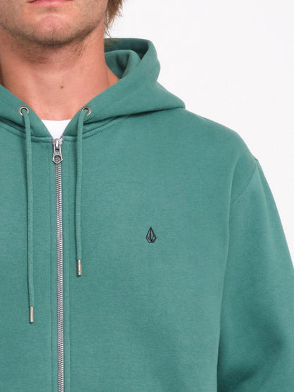 Single Stone Zip-Up Hoodie - MEERGRÜN