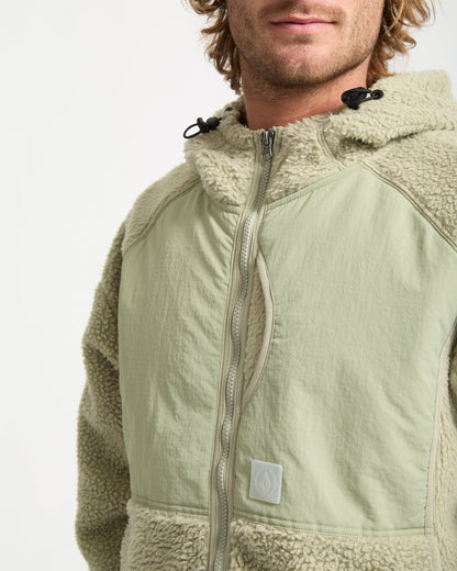 Sweat Sherpa À Capuche Zippé Nomaa - Green Tea