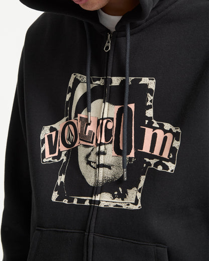 Stick Stoner Kapuzenjacke mit Reißverschluss - Antikschwarz