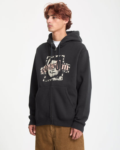 Stick Stoner Kapuzenjacke mit Reißverschluss - Antikschwarz