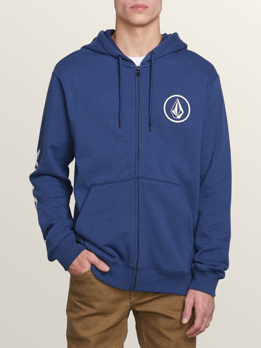 Sweatshirt mit Reißverschluss in Steingrau – Melindigo