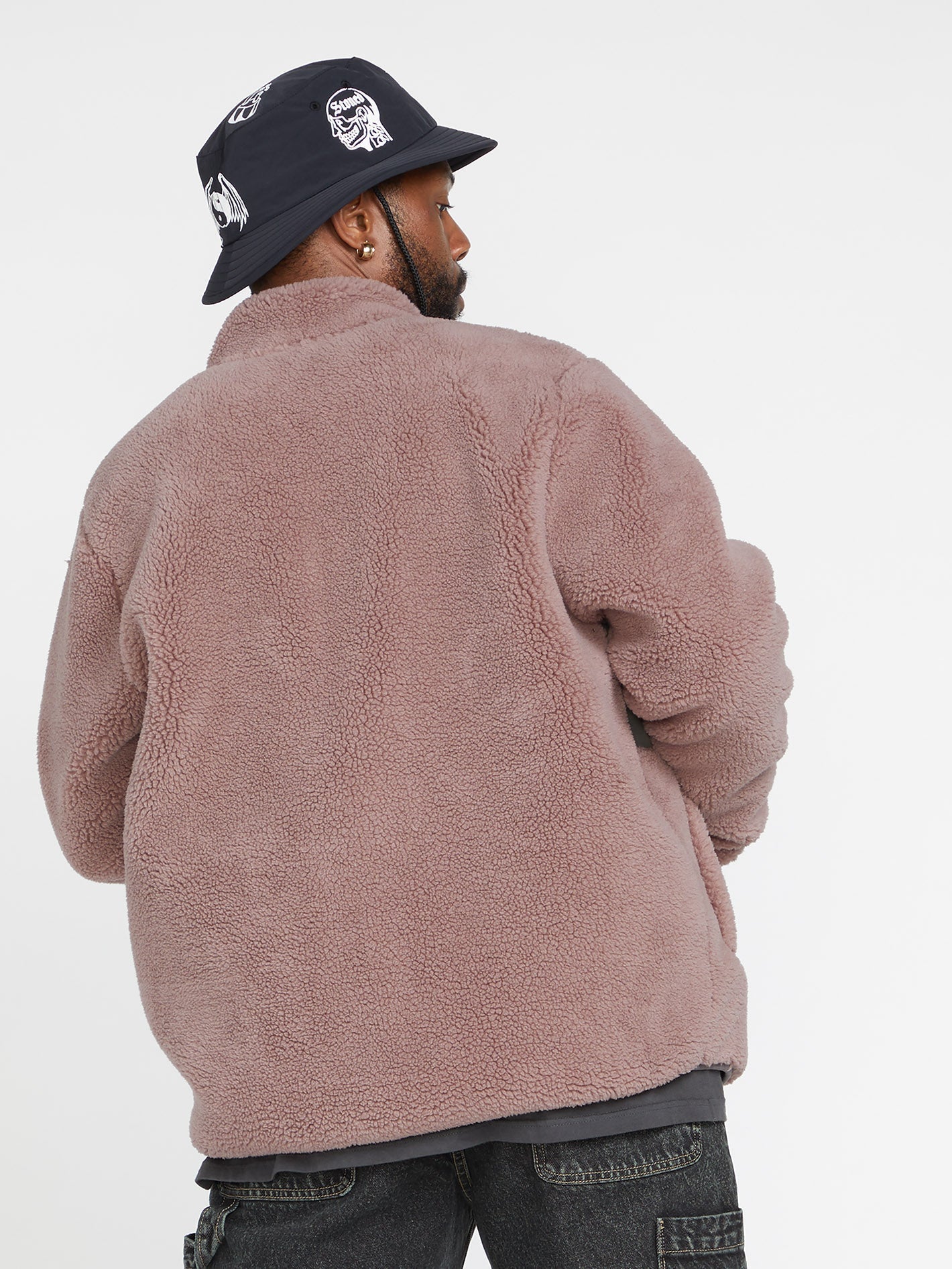 Storm Stone Sherpa-Sweatshirt mit Reißverschluss – BORDEAUXBRAUN
