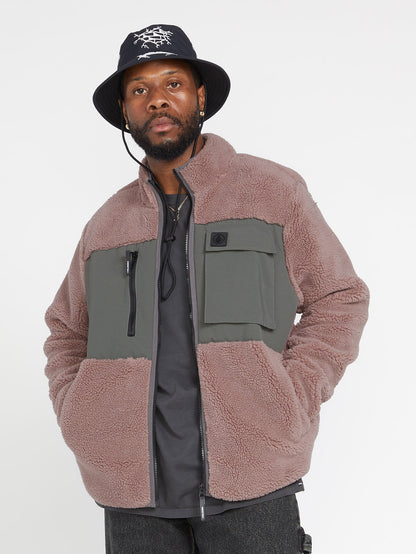 Storm Stone Sherpa-Sweatshirt mit Reißverschluss – BORDEAUXBRAUN