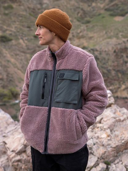 Storm Stone Sherpa-Sweatshirt mit Reißverschluss – BORDEAUXBRAUN