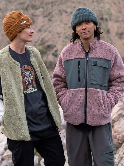 Storm Stone Sherpa-Sweatshirt mit Reißverschluss – BORDEAUXBRAUN