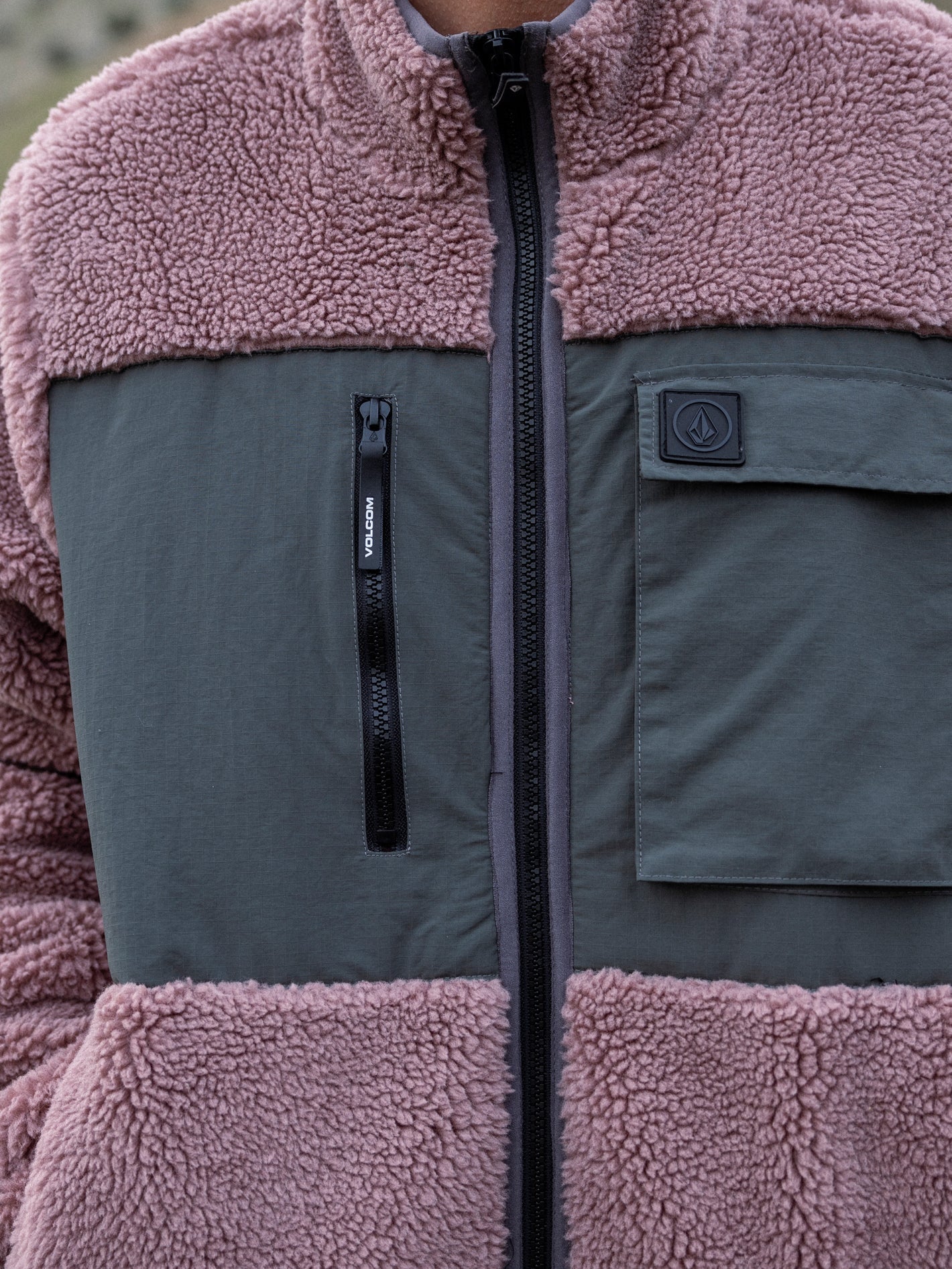 Storm Stone Sherpa-Sweatshirt mit Reißverschluss – BORDEAUXBRAUN