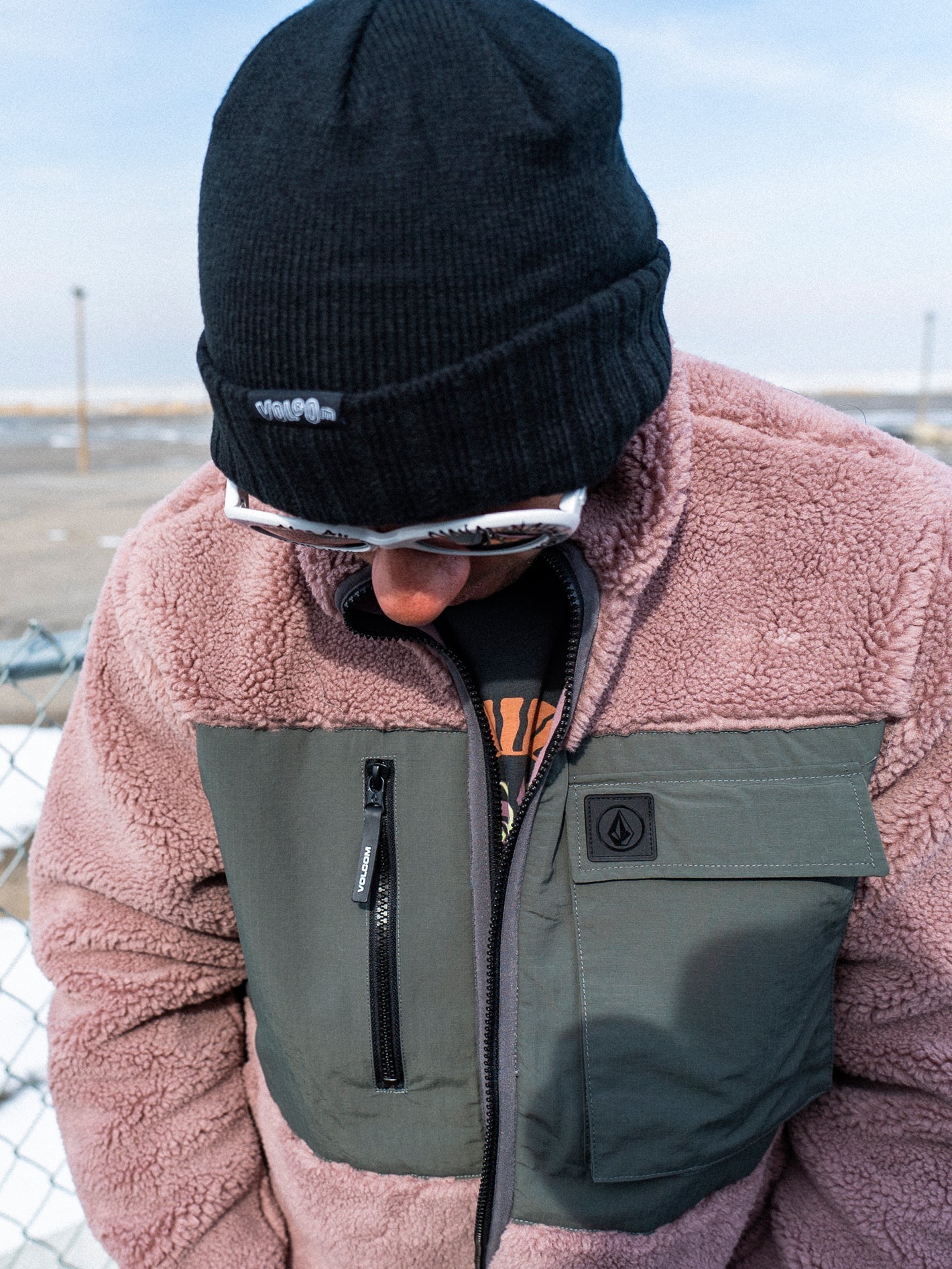 Storm Stone Sherpa-Sweatshirt mit Reißverschluss – BORDEAUXBRAUN
