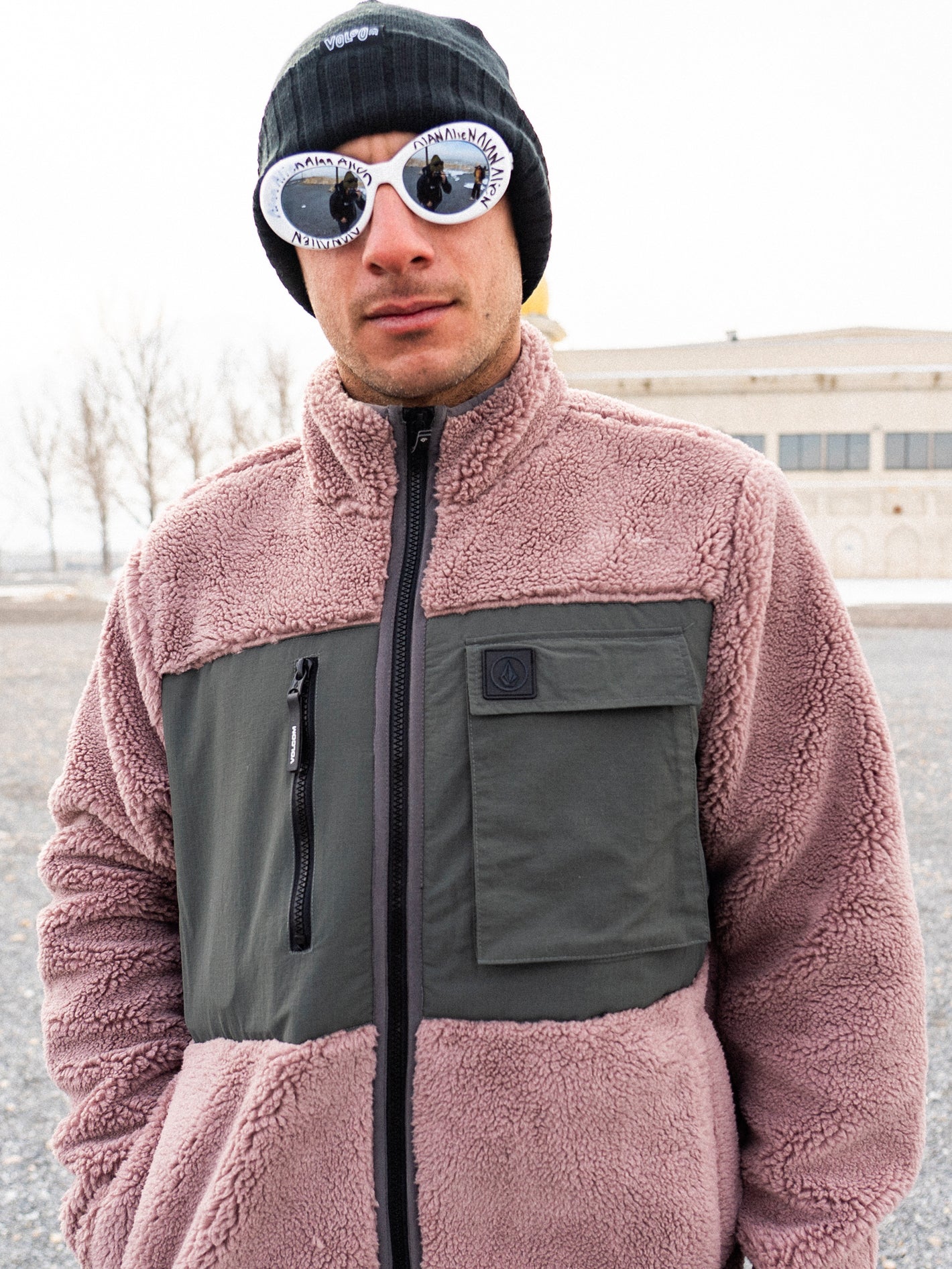 Storm Stone Sherpa-Sweatshirt mit Reißverschluss – BORDEAUXBRAUN