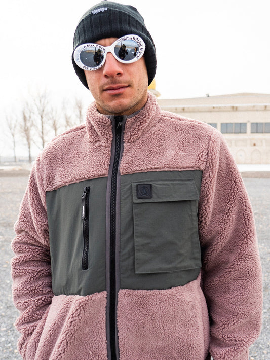 Storm Stone Sherpa-Sweatshirt mit Reißverschluss – BORDEAUXBRAUN