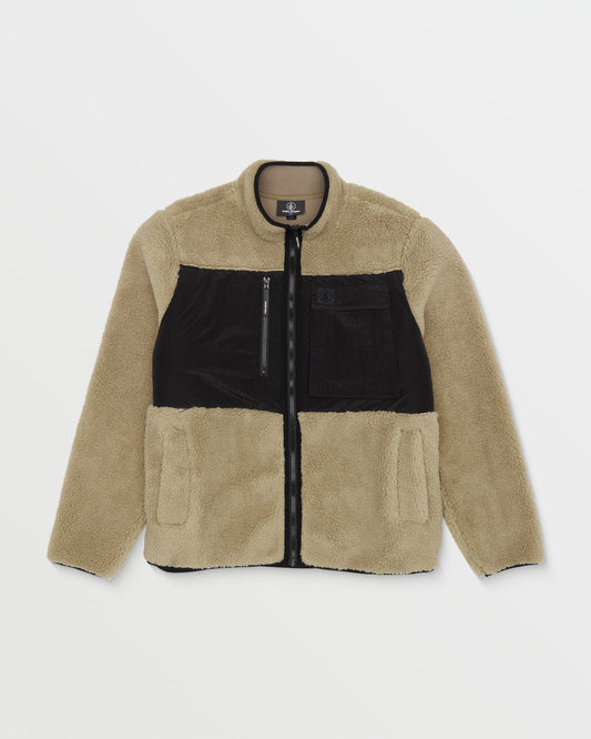 Storm Stone Sherpa Zipped Sweatshirt - Dark Khaki