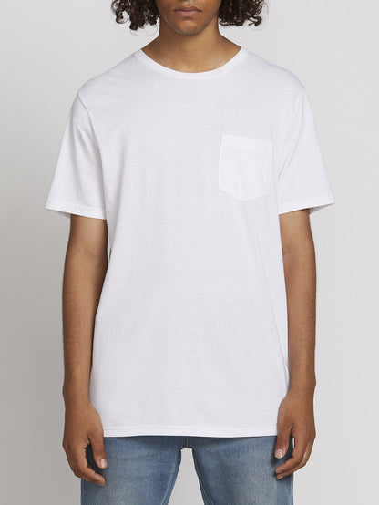 T-Shirt Solid Pocket - White