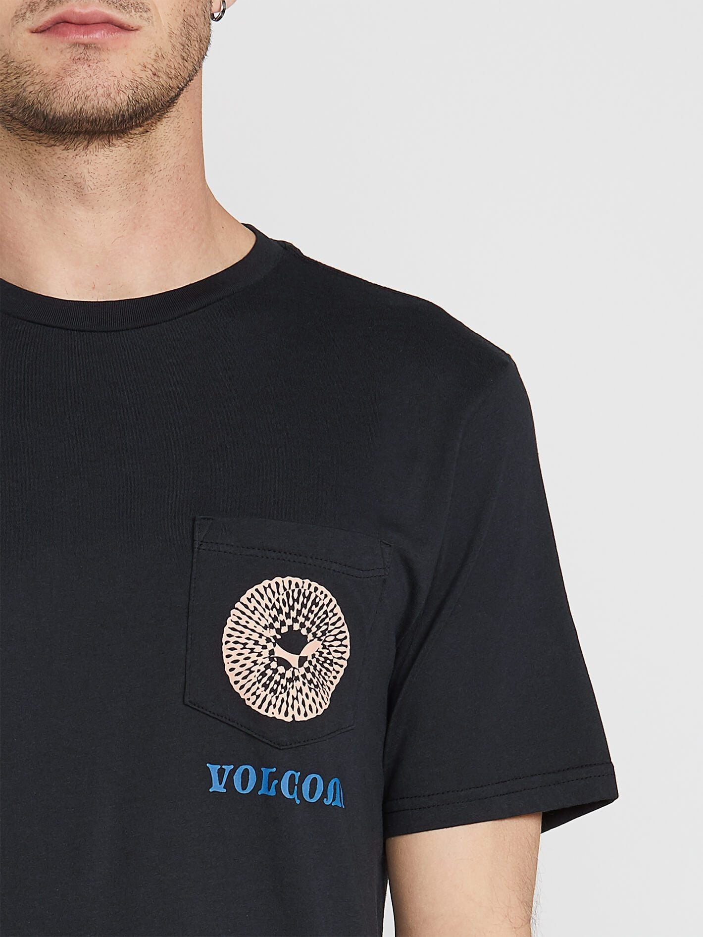 Spun Kurzarm-T-Shirt mit Taschen – SCHWARZ