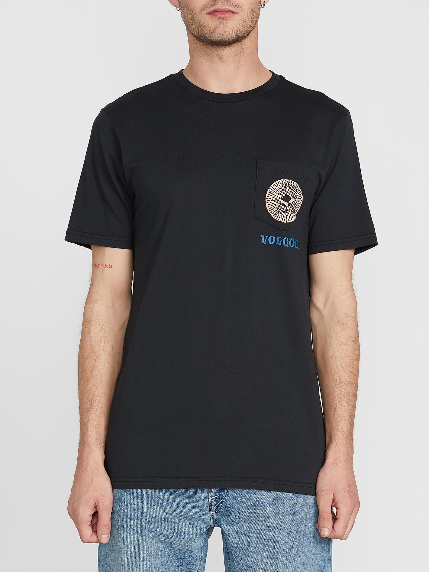 Spun Kurzarm-T-Shirt mit Taschen – SCHWARZ