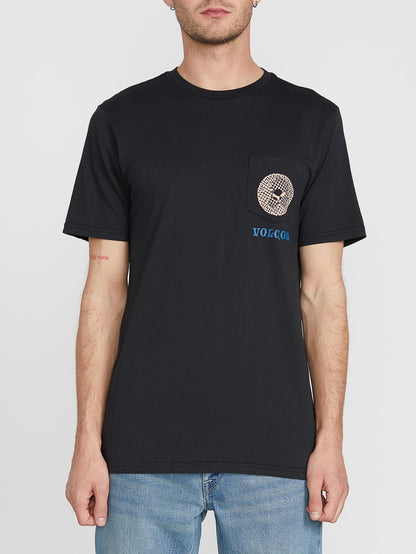 Spun Kurzarm-T-Shirt mit Taschen – SCHWARZ