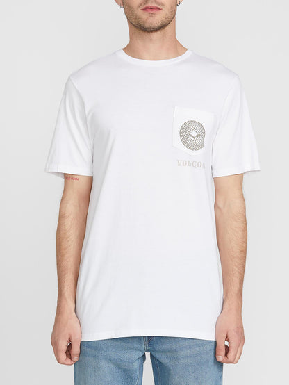 Spun Short Sleeve T-Shirt with Pockets - WHITE