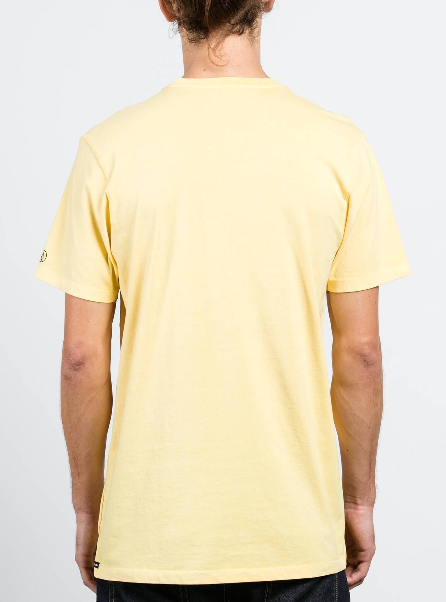 Pale Wash Solid Kurzarm-T-Shirt - Hellgelb