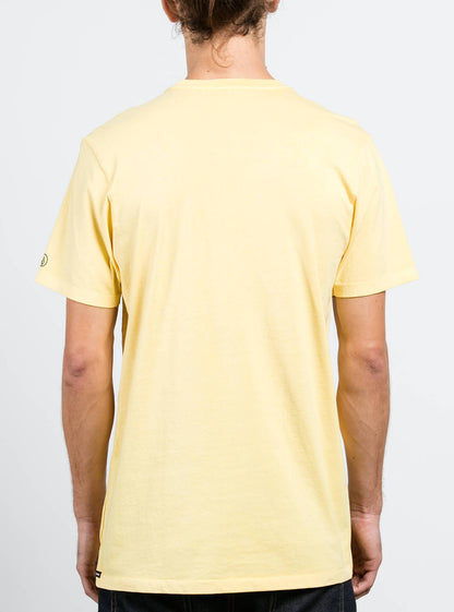 Pale Wash Solid Kurzarm-T-Shirt - Hellgelb