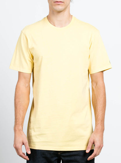 Pale Wash Solid Kurzarm-T-Shirt - Hellgelb