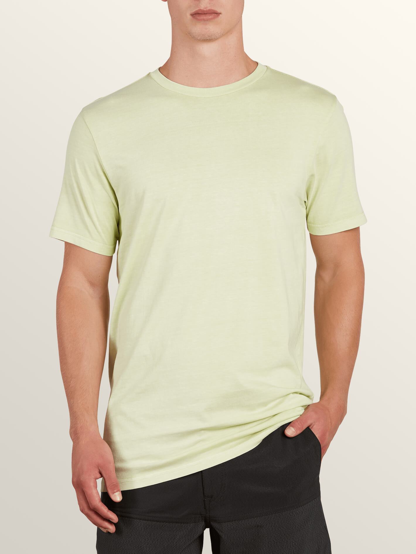 Pale Wash Solid Short Sleeve T-Shirt - Mist Green