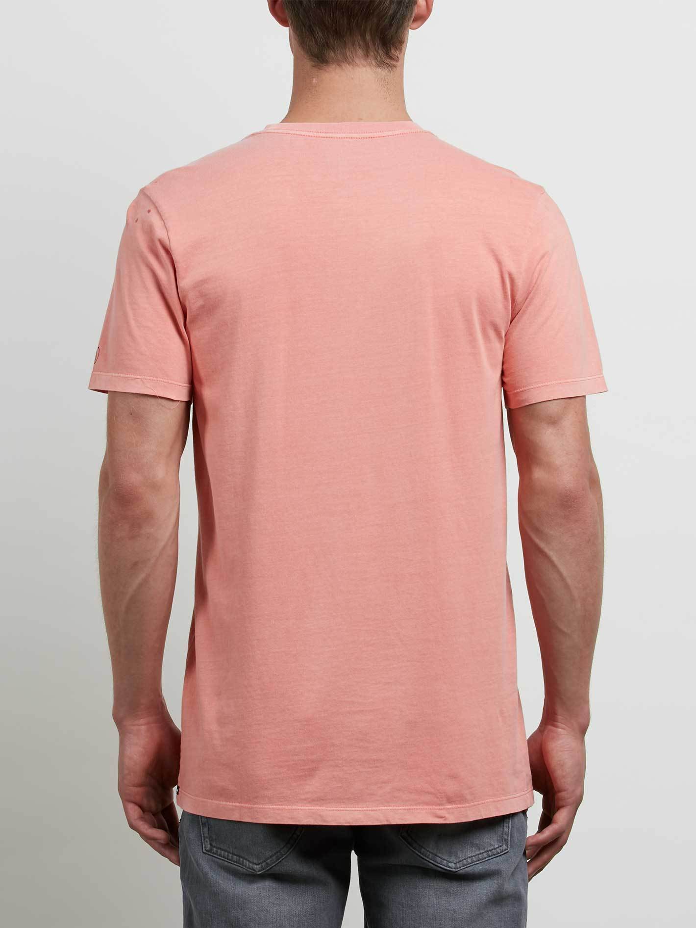 Pale Wash Solid Kurzarm-T-Shirt - Lachs
