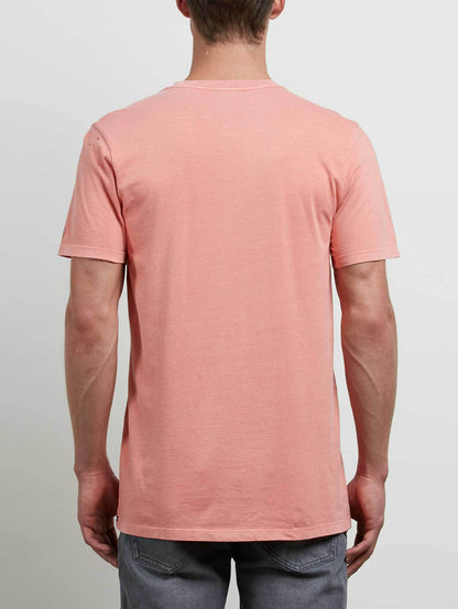 Pale Wash Solid Kurzarm-T-Shirt - Lachs
