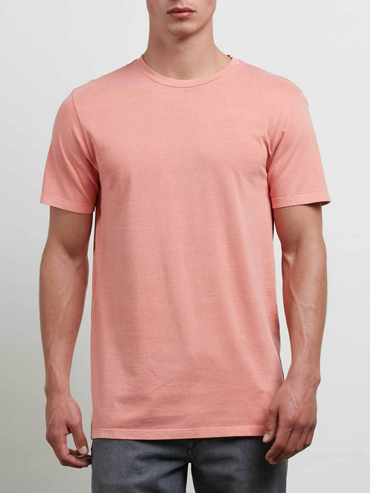 T-Shirt Manches Courtes Pale Wash Solid - Salmon