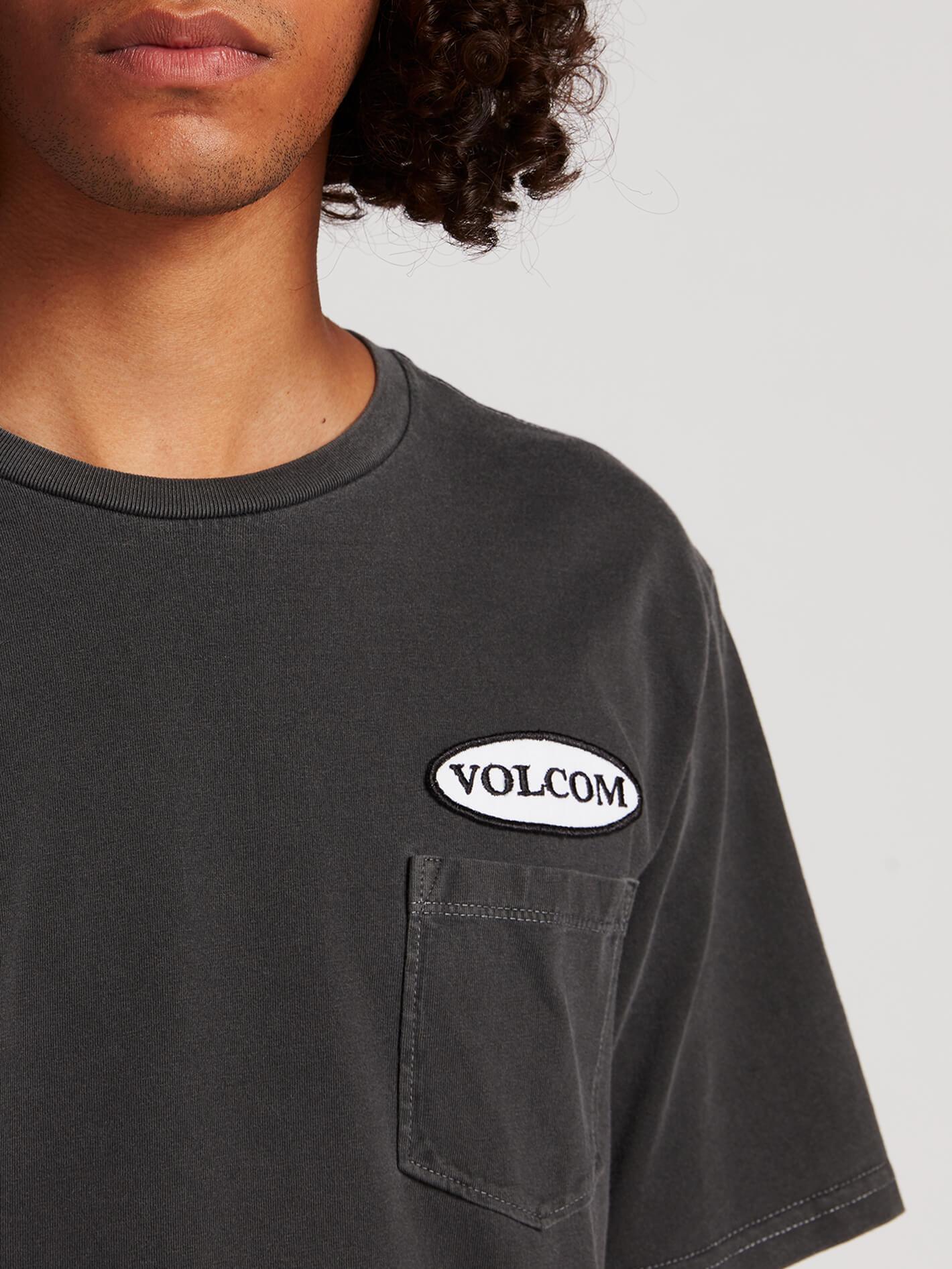 T-Shirt mit ovalem Patch - Schwarz