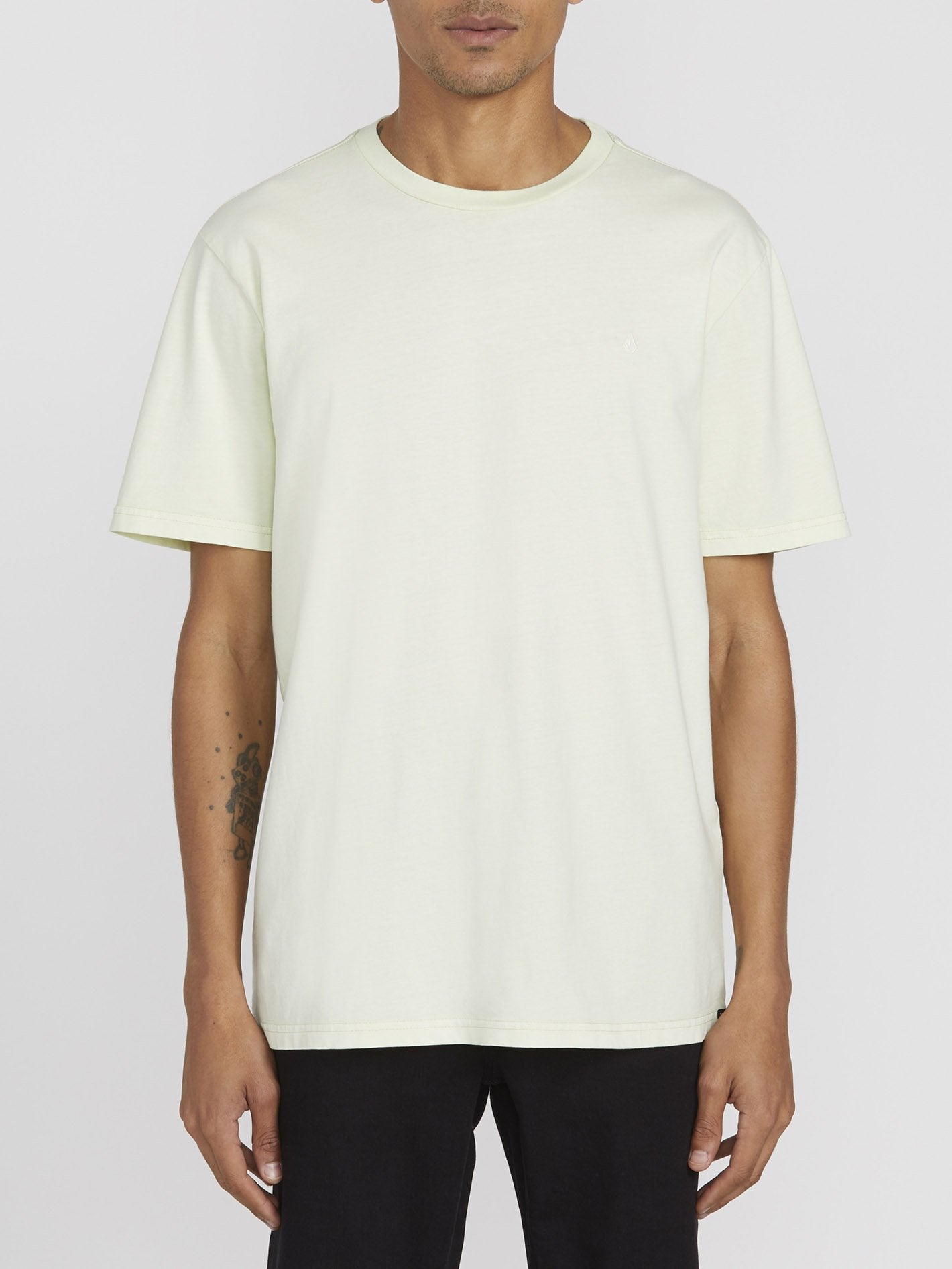 Solid Stone Emb T-Shirt - KEY LIME