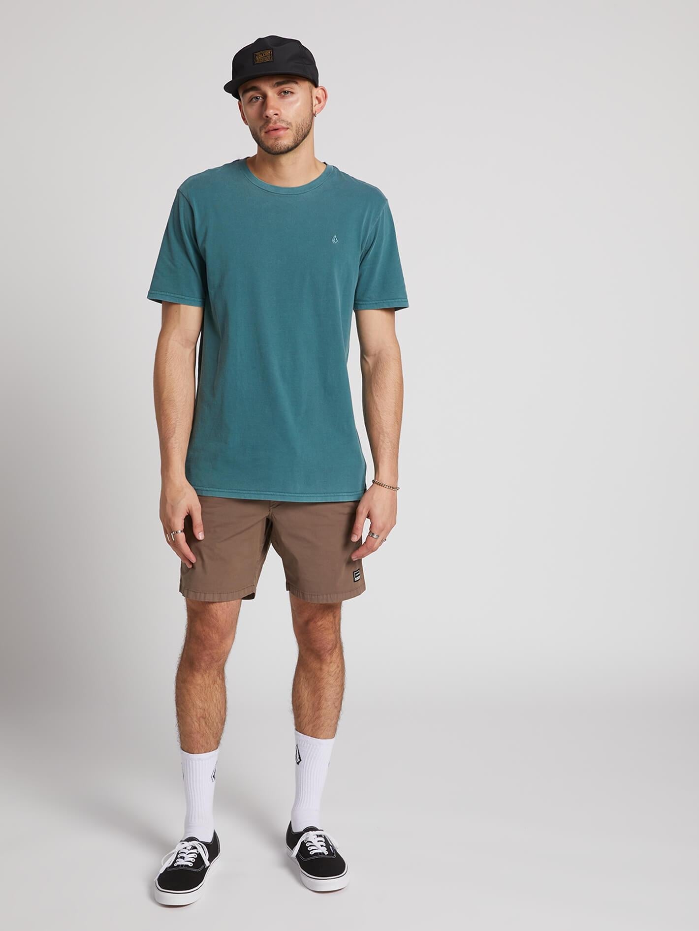 Solid Stone Emb T-shirt - Mediterranean