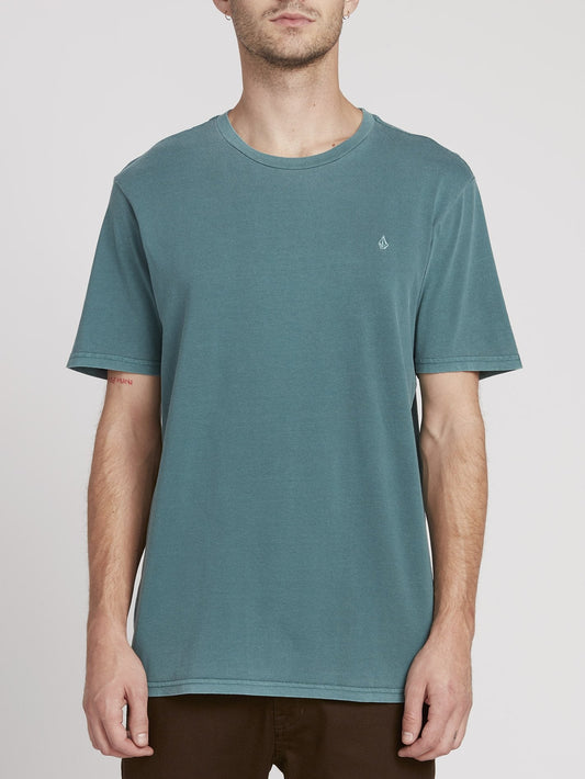 T-shirt Solid Stone Emb - Mediterranean