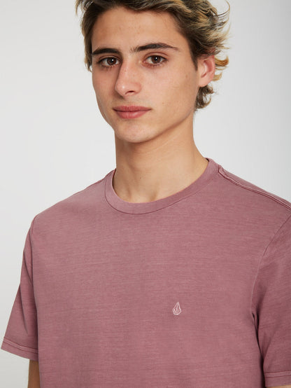 T-shirt Solid Stone Emb - ROSE BROWN