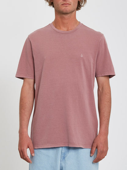 T-shirt Solid Stone Emb - ROSE BROWN