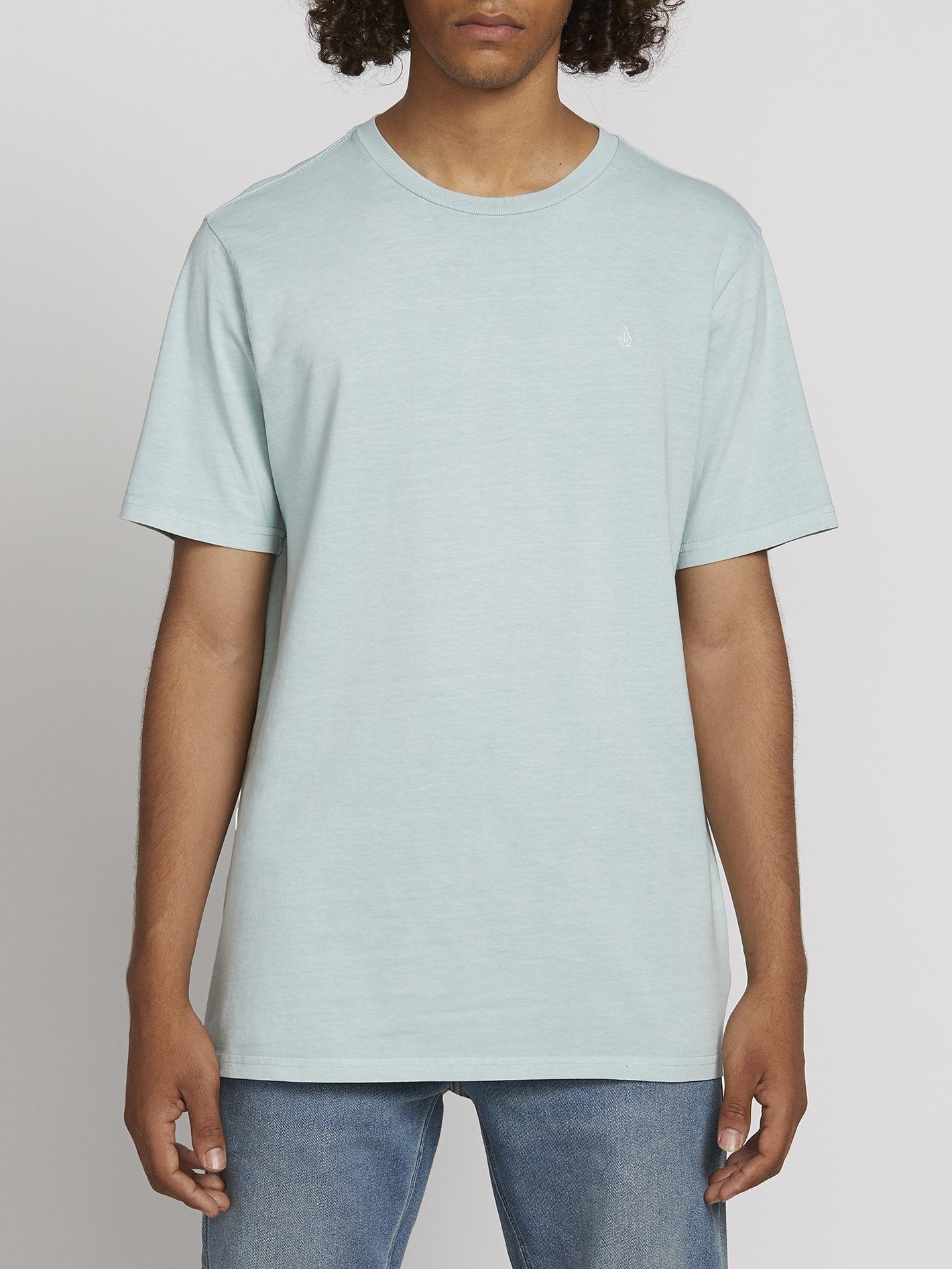 Solid Stone Emb T-Shirt - Sea Glass