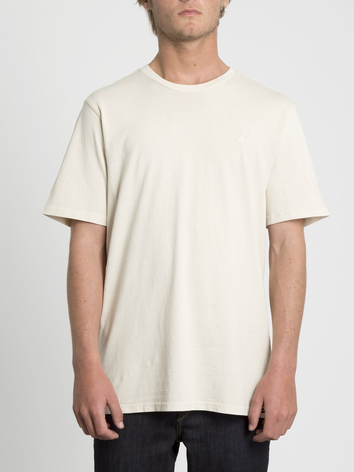 T-shirt Solid Stone Emb - White Flash