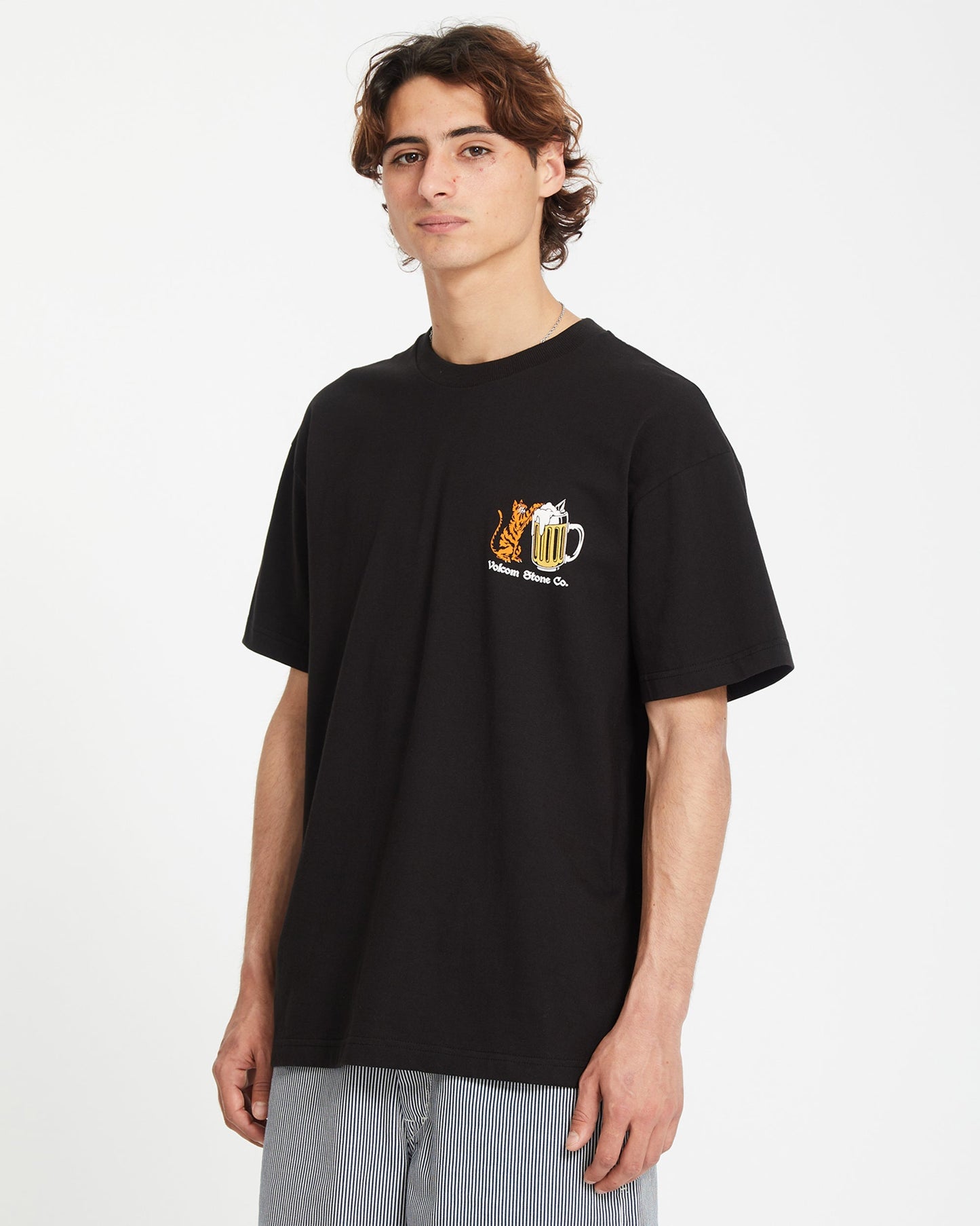 Curious Cat T-shirt - BLACK