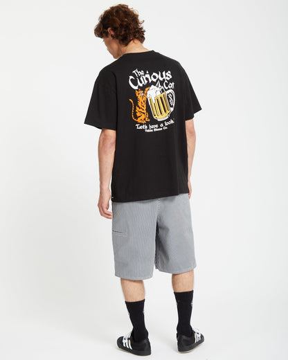 Curious Cat T-shirt - BLACK