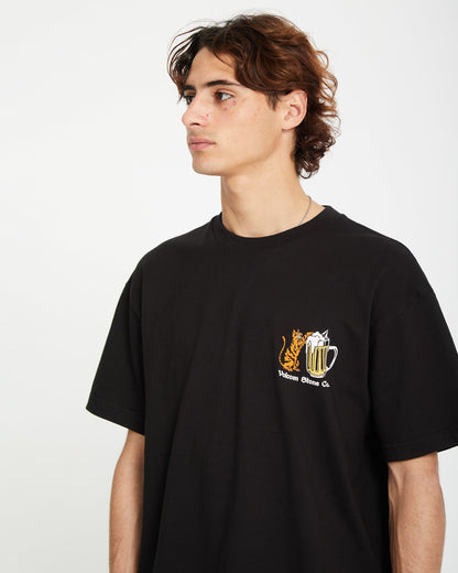 Curious Cat T-shirt - BLACK