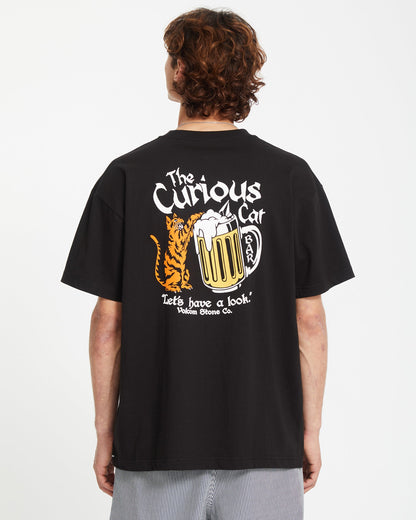 Curious Cat T-shirt - BLACK