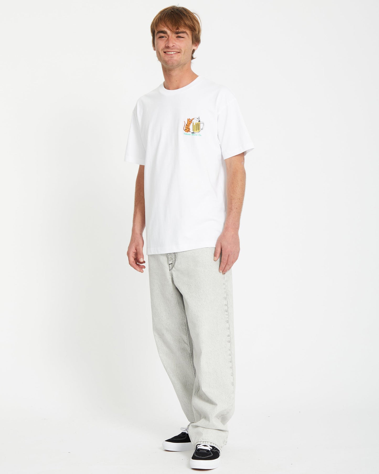 Curious Cat T-shirt - WHITE