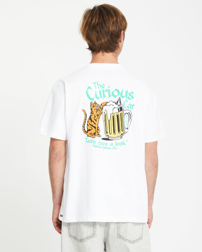 Curious Cat T-shirt - WHITE