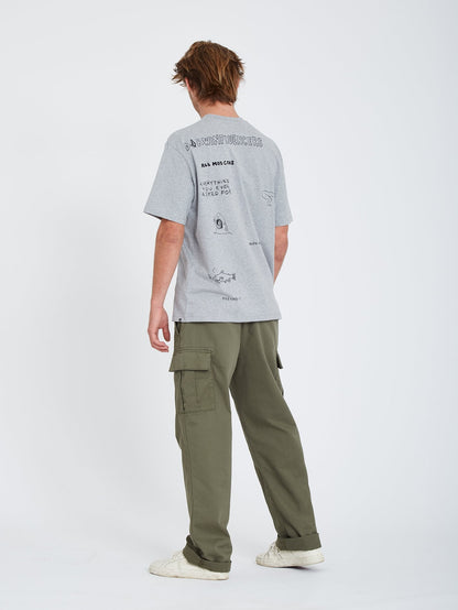 Pentagram Pizza T-Shirt - HEATHER GRAY