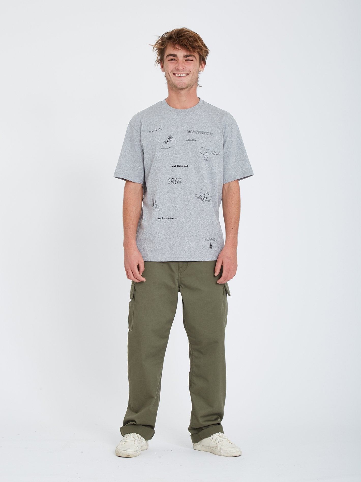 Pentagram Pizza T-Shirt - HEATHER GRAY