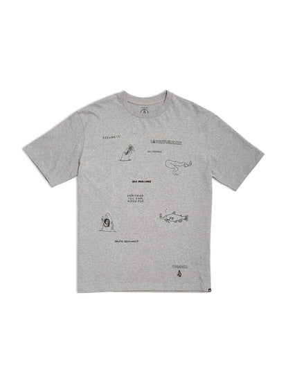 Pentagram Pizza T-Shirt - HEATHER GRAY