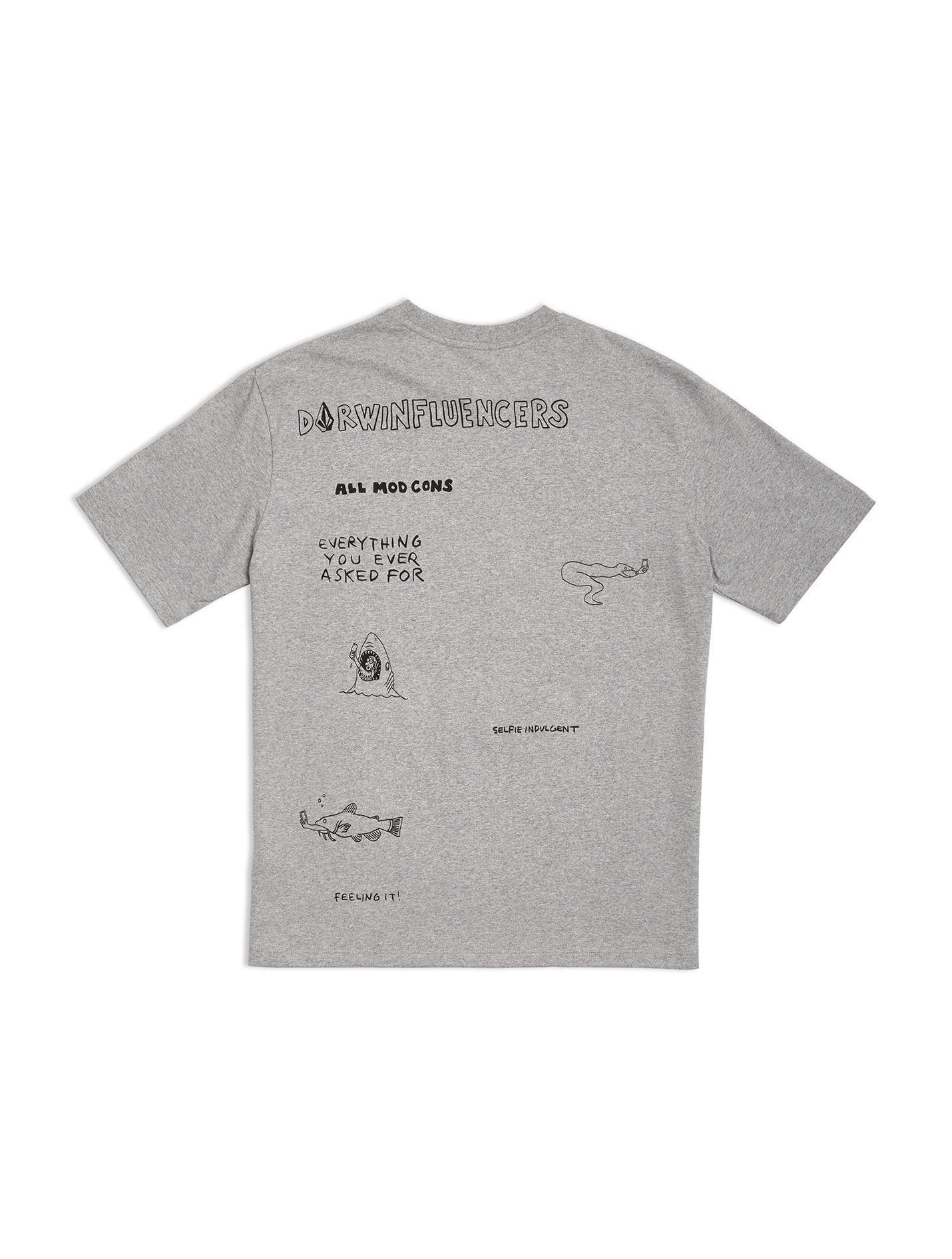 Pentagram Pizza T-Shirt - HEATHER GRAY