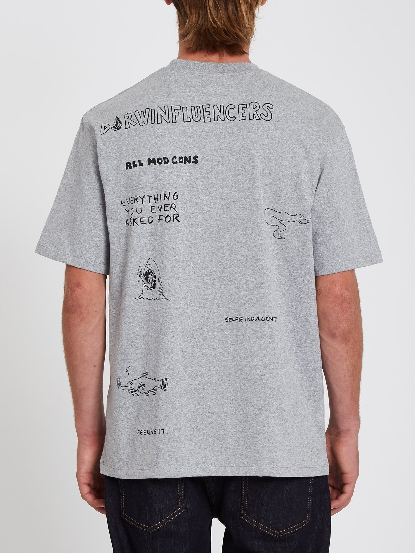 Pentagram Pizza T-Shirt - HEATHER GRAY