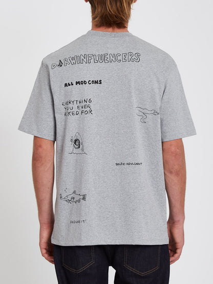 Pentagram Pizza T-Shirt - HEATHER GRAY