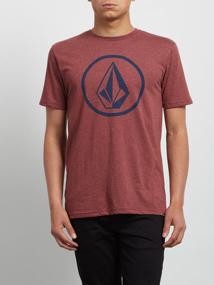 Circle Stone Short Sleeve Heather T-Shirt - Crimson