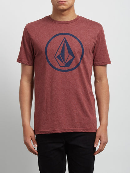 Circle Stone Short Sleeve Heather T-Shirt - Crimson